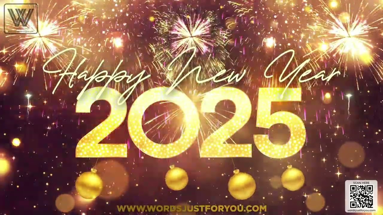 Free Full HD Happy New Year 2025 Countdown and Fireworks Video with Sound for WhatsApp Messengers