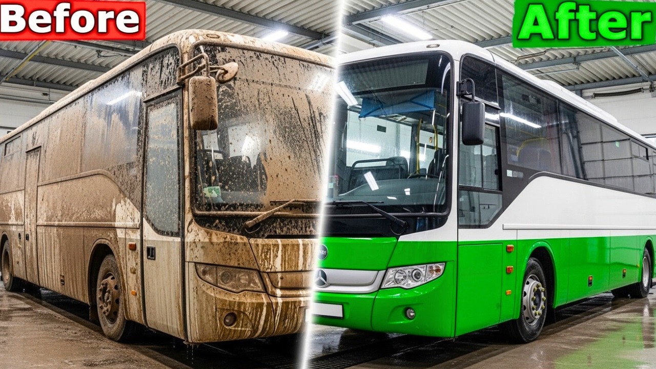 The MOST Satisfying Extreme Bus Wash! 🚌✨ ASMR