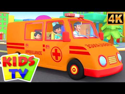 Wheels On The Ambulance, एम्बुलेंस के पहिए घूमें, Nursery Rhymes in Hindi and A Safety Song for Kids