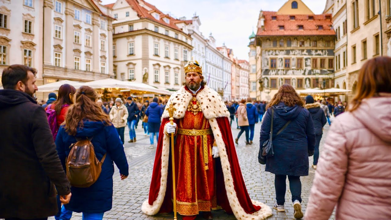 Прогулка по Старому городу Праги на Рождество | 4K Чехия
