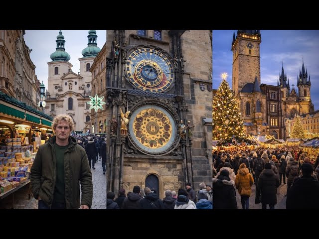 Travel vlog - Walking Prague Old Town at Christmas | 4K Czech Republic