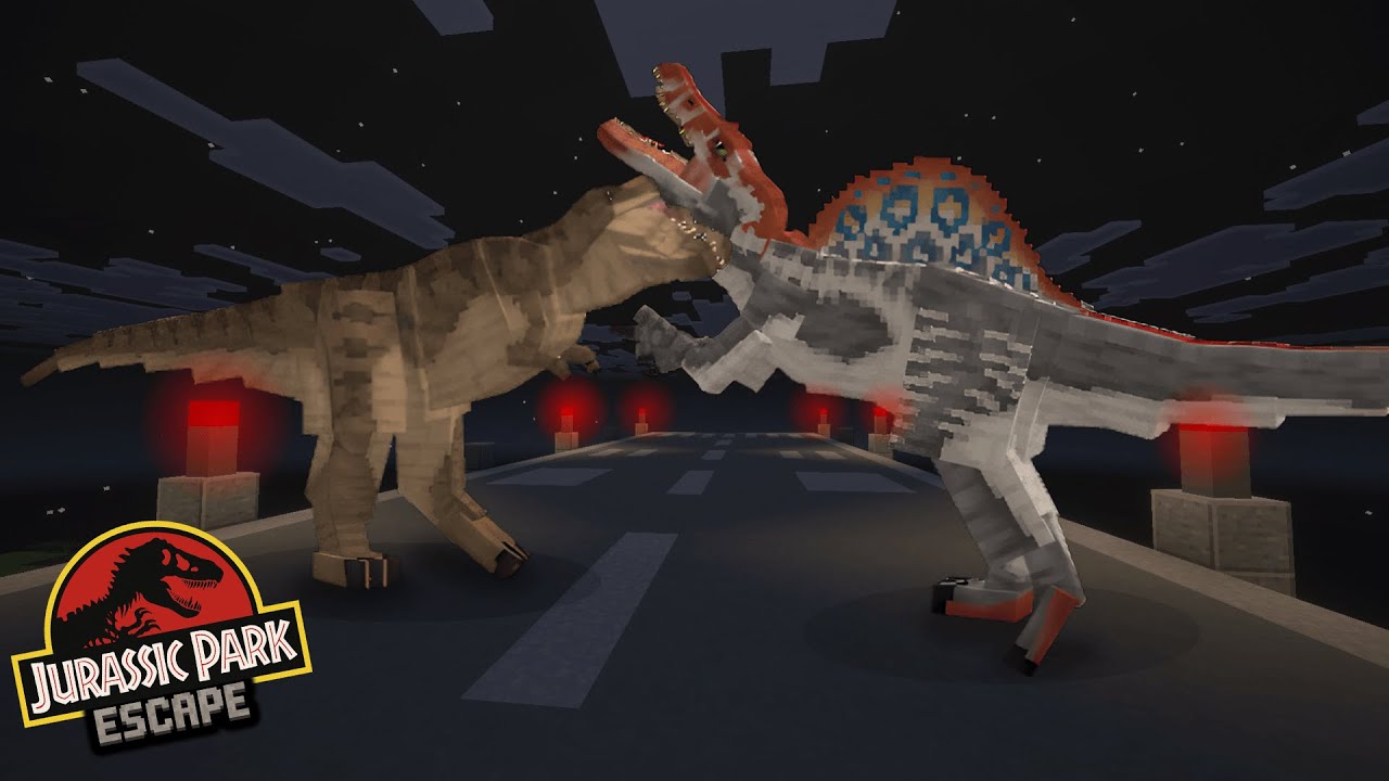 Minecraft Escape Jurassic Park – Episode 3: T-REX vs SPINOSAURUS!