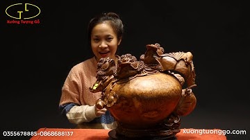 Tượng gỗ Tam Cóc chấn chum tiền gỗ nu hương cực đỉnh nu hoa mắt