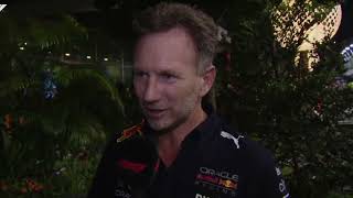 Christian Horner Interview on Sergio Perez win Post Race interview Singapore GP