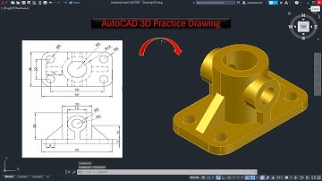 AutoCAD 3D tutorial for beginners / AutoCAD 3D practice drawing / AutoCAD 3D Modeling