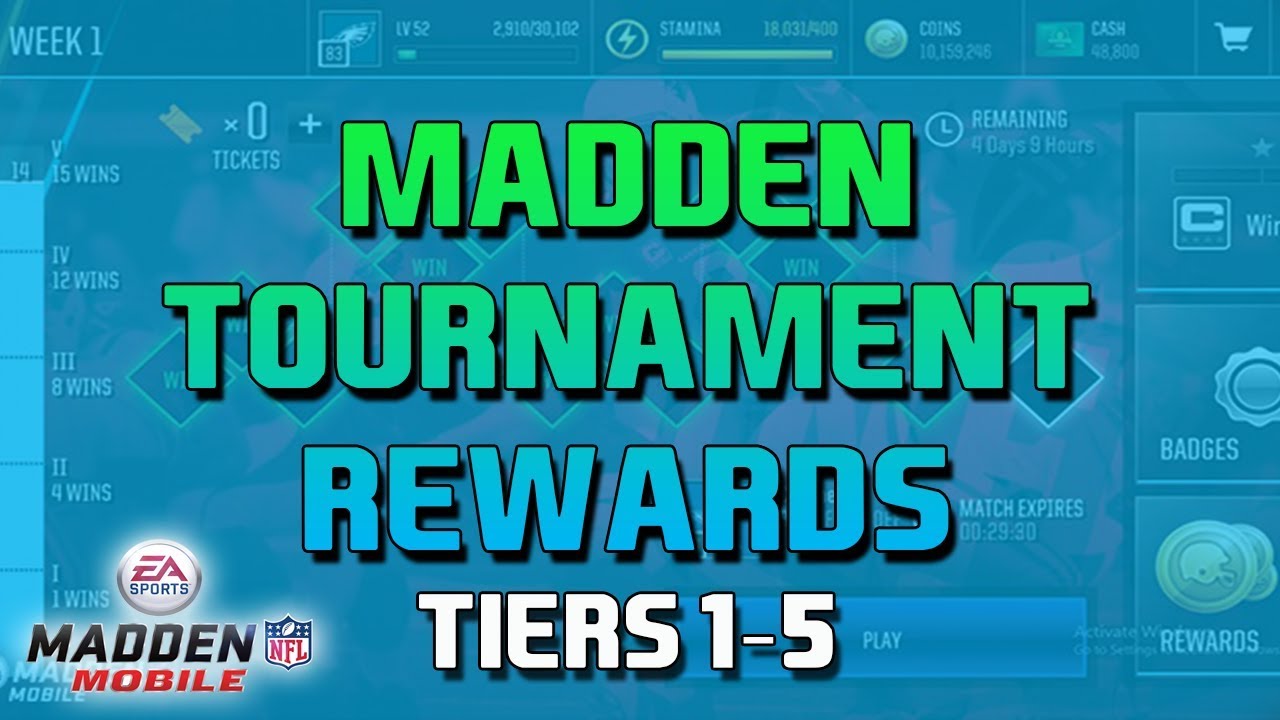 Tournament Week 15 Rewards Tiers 1-5!!! - Madden Mobile 18