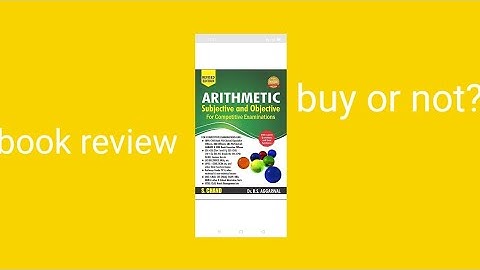 Subjective and objective Arithmetic book by RS aggrawal book review