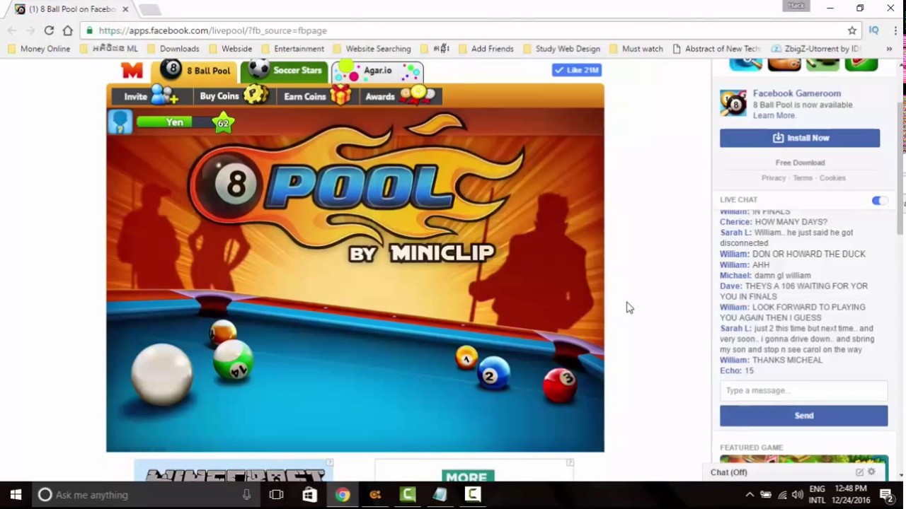 Hack 8 Ball Pool PC Browser 2017 - 