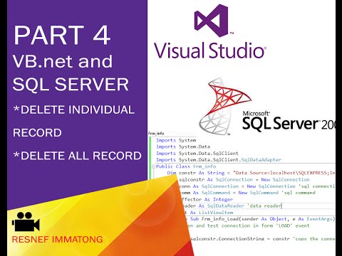 VB.net and SQL Server Delete selected record and all record with warning message. Part 4