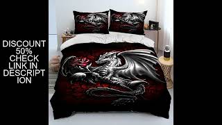 Dragon Cartoon Comforter Bedding Set,Duvet Cover Bed Set Quilt Cover Pillowcase,King Queen Size Bedd