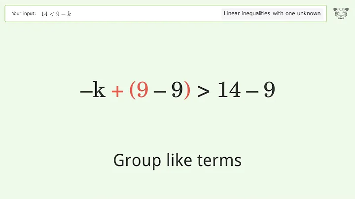 Solving Linear Inequalities: 14 is Smaller Than 9-k