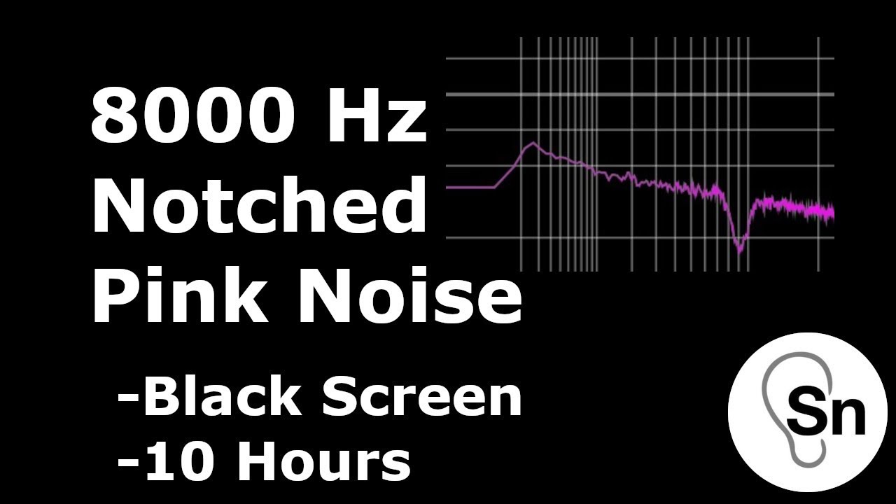 8000 Hz Notched Pink Noise - Black Screen - 10 Hours