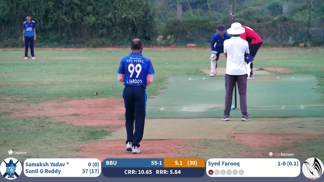 BLEED BLUE UNITED vs Falcon CC(Irfan) | NUANCE -T30 CUP(G3-4,ED-10)(League Matches) | Live - Bengalu
