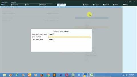 Import Standard Sale Price, Purchase Price and MRP Rate from Excel to Tally