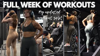 Full Week Of Workouts My Current Workout Split Workout With Me For The Week