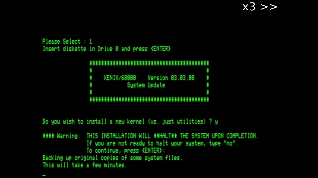 Installing: Microsoft XENIX 3.3 (m68k)