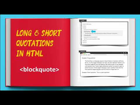 8-Full Stack Web Development For Beginners - Long & Short Quotations in HTML