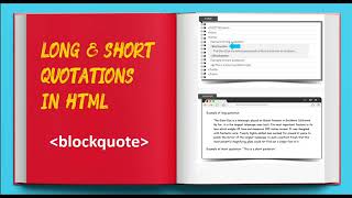 8-Full Stack Web Development For Beginners - Long & Short Quotations in HTML