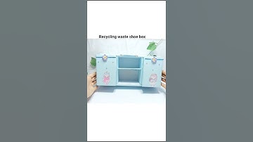 Recycling waste shoe box #diy #organizer #deskorganizer #shoebox