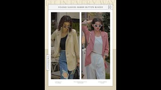 Folded Sleeves Amber Button Blazer