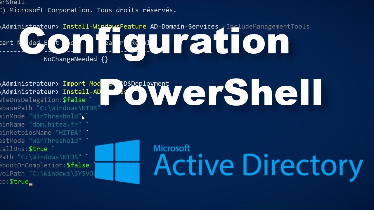 Configurer Active Directory en PowerShell - YouTube