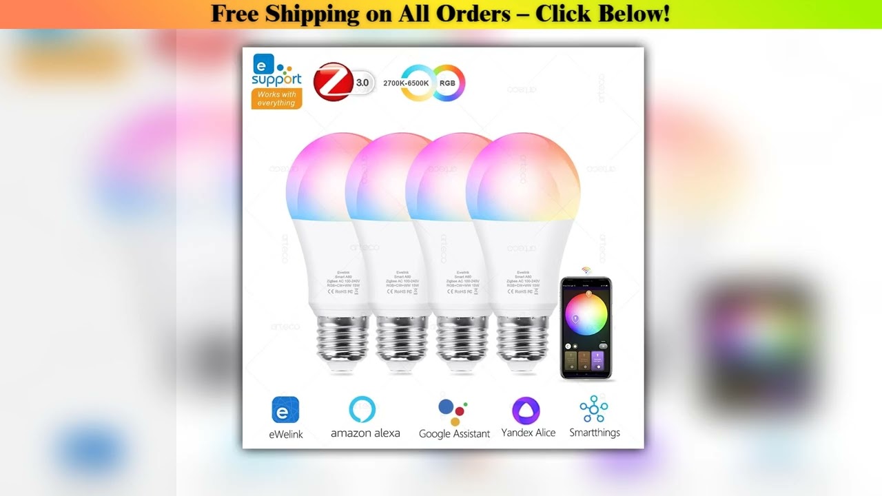15W 18W E27 Zigbee Smart Light Bulbs RGB E27 Led Bulb AC100240V Smart Home Zigbee Lamp Works With A
