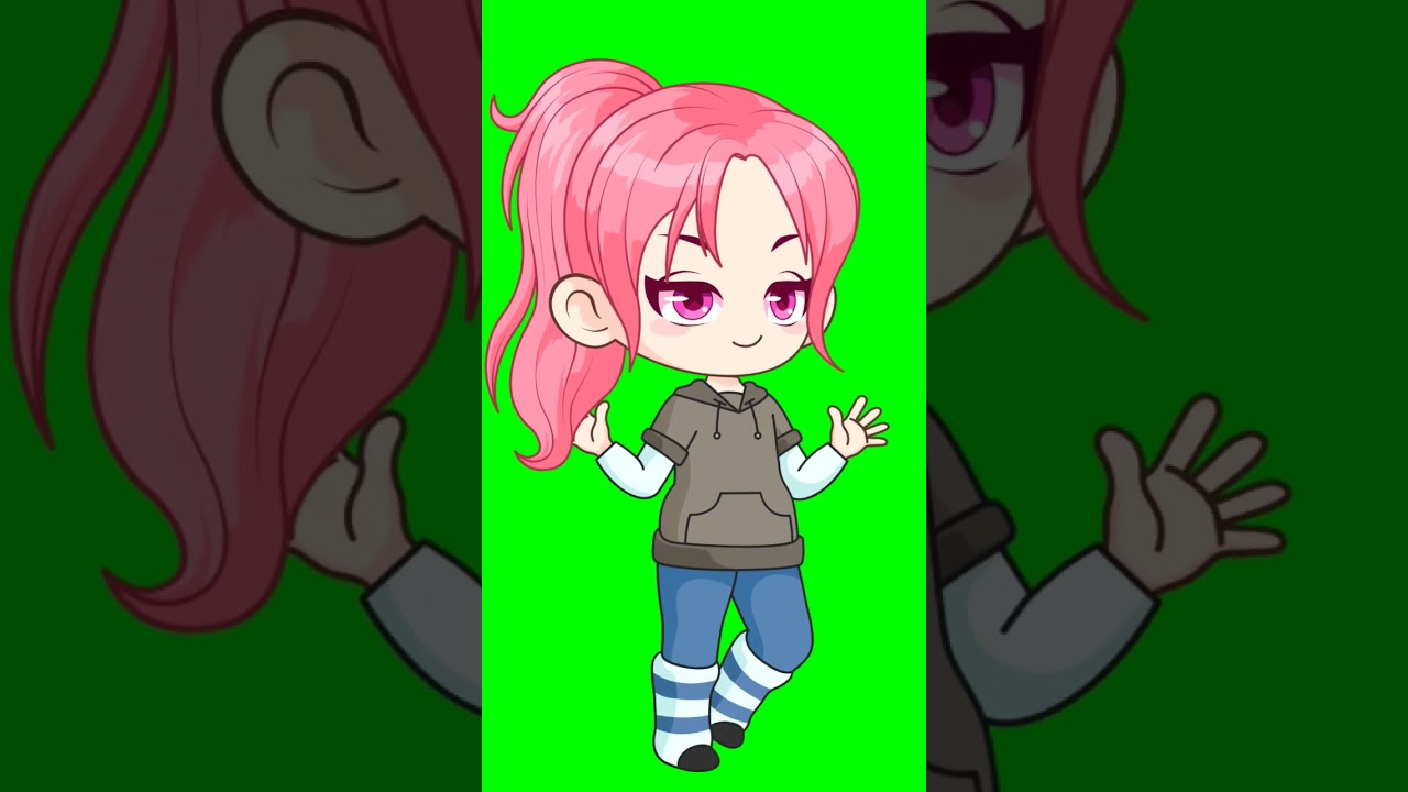 Green Screen Animated Gacha sticker 043 | 