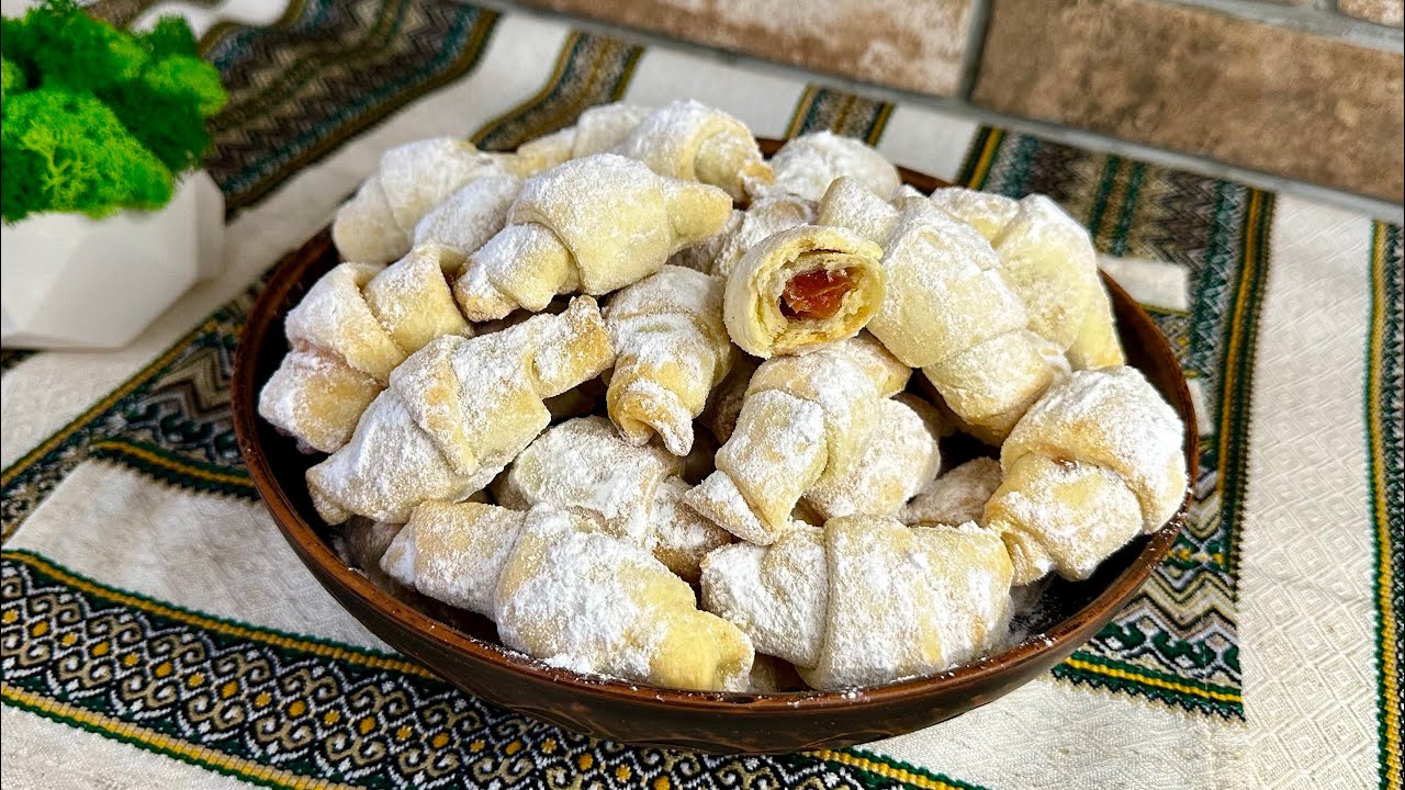 🥐 Крихкі, пісочні 🥐РОГАЛИКИ з дитинства - всього із трьох інгредієнтів 👍