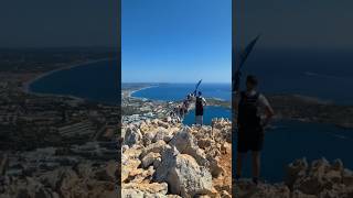 Hiking Kolymbia Rock in Rhodes, Greece. #hiking #mountains