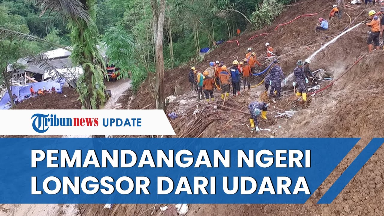 Penampakan Longsor Cipanas dan Cijedil dari Udara seusai Gempa Cianjur, Bangunan Rumah Tak Bersisa