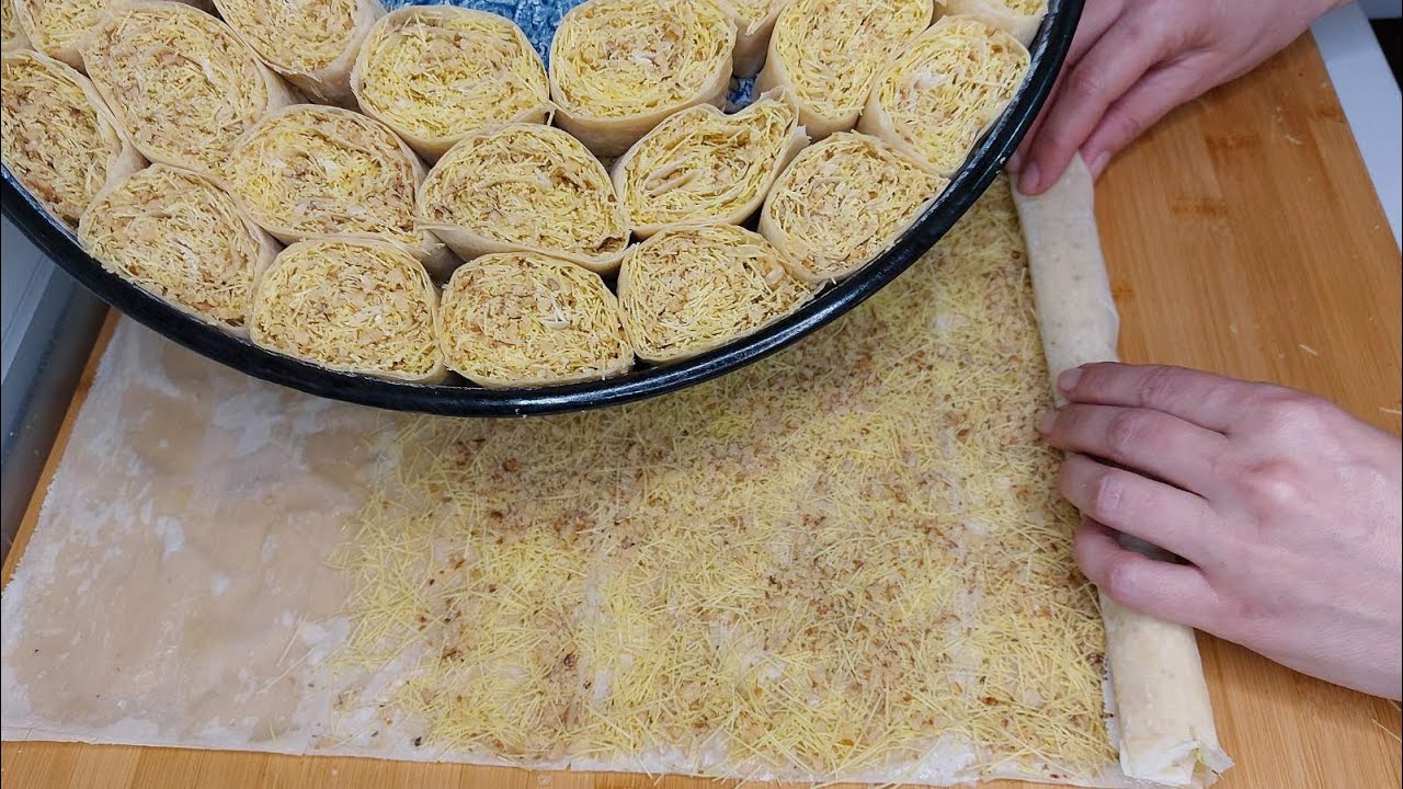 KADAIF RUŽICE ILI KADAIF SARMA💥Izdašan recept za mnogo zalivenih kolača❗️