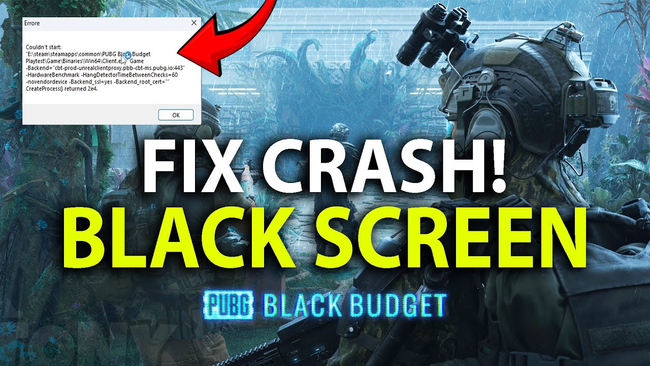 PUBG: Black Budget | Fix CRASH / Black screen - Crash all'avvio e ...