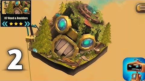 Tiny Robots Recharged gameplay walkthrough level 2 - Head & Boulders