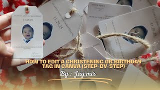 Comment modifier une étiquette de baptême ou d'anniversaire dans Canva (étape par étape) screenshot 2