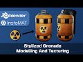 Stylized Grenade Modelling and Texturing using Decals and Reference Layers | Blender | InstaMAT