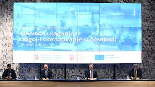 Konferencija za medije u povodu objave poziva za vrtiće, škole i sportske dvorane (29.5.2024.)