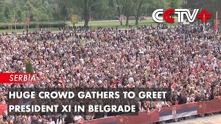 Huge Crowd Gathers to Greet President Xi in Belgrade