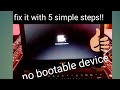 How to fix no bootable device in acer laptop