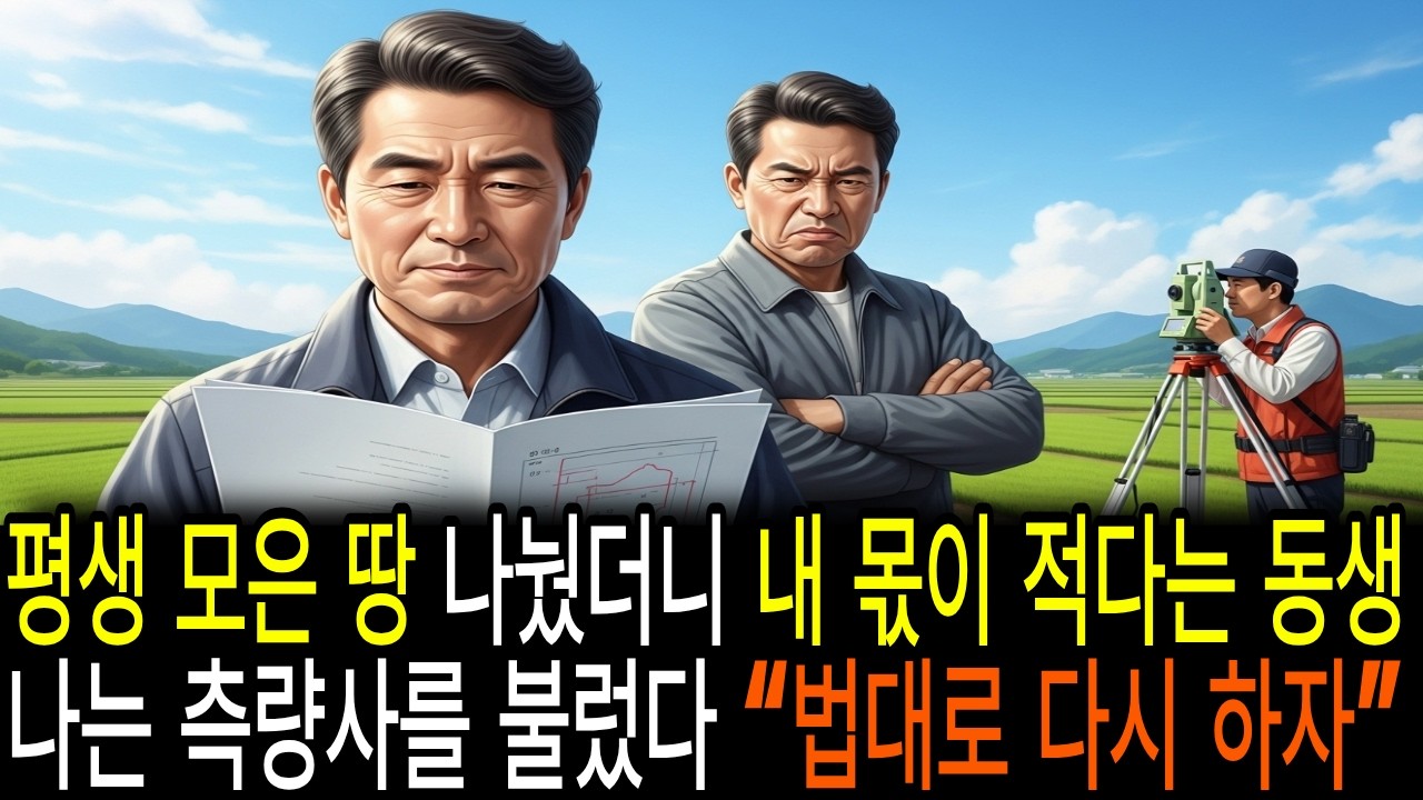 평생 모은 땅을 형제와 나눴더니 “형님 몫은 적어요” 동생의 말, 나는 측량사를 불렀다“법대로 다시 합시다”