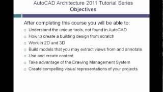 Introduction to the AutoCAD Architecture 2011 Tutorial Series