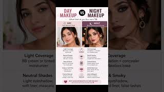 day makeup vs night makeup look #youtubeshorts#viral#makeup #newyoutuber #smallyoutuber#youtuberlife