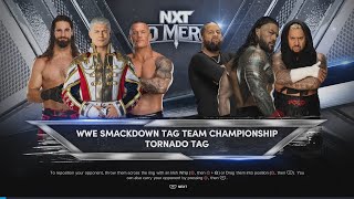 Cody Rhodes, Randy Orton, Seth Rollins vs The Bloodline Tornado Tag Match