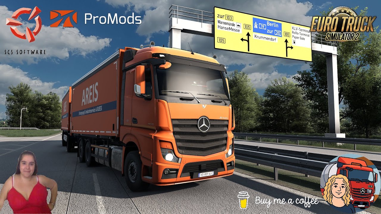 Euro Truck Simulator 2 (1.56) Delivery Munchen to Rostock Germany Promods map v2.76 + DLC's & Mods