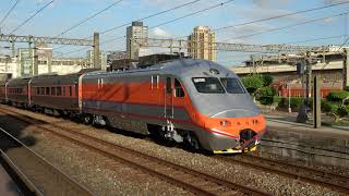 (4K) 135次 E1000推拉式自強號E1063, E1055停靠及離開新竹車站