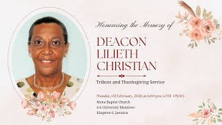 Tribute Service for Deacon Lilieth Christian