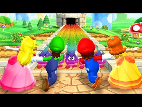 Mario Party 9 MiniGames - Mario Vs Luigi Vs Peach Vs Daisy (Master Difficulty)