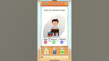 Braindom 2: Brain Teasers Game😍🥰What is his favorite subject?😘😘Level 11🤩🥰#shorts#youtubeshorts