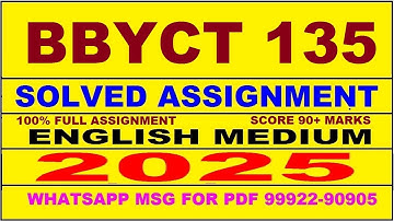 bbyct 135 solved assignment 2025 | bbyct 135 solved assignment in english 2024-25 | bbyct 135 2025