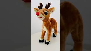Vintage Gemmy Rudolph Red Nosed Reindeer Singing Talking Plush Showcase