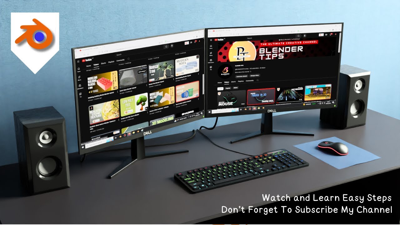 Blender 3D Realistic Monitor - YouTube